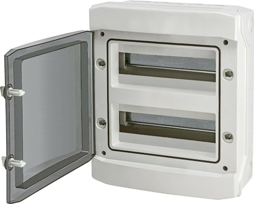 Sicherungskasten Aufputz IP65 - Wasserdicht und staubdicht - Unterverteilung - Inklusive Zubehör - Robuster Verteilerkasten (2-reihig 24 Module)