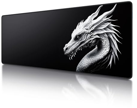Tapis de Souris XXL, Frotox Tapis de Souris Gamer 800 x 300 x 3mm, Bords Cousus, Base en Caoutchouc Anti-Glissant, Grand Tapis de Bureau pour Gamer, Ordinateur, PC (Noir)