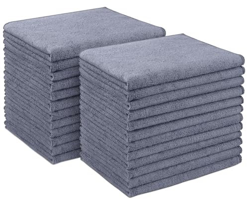 AIDEA Microfibre Cleaning Cloth 24 Pack, 30CMX40CM Microfiber Towel for Cars, Soft & Absorbent Microfiber Towels, Lint Free Cleaning Cloth, Premium Wash Cloth for House, Kitchen, Car, Shop Towels