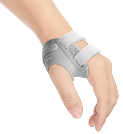 AKSO MEDICOS CMC Thumb Brace - Comfortable Thumb Splint for CMC Joint Pain, Arthritis, Osteoarthritis, Tendonitis, CMC Joint Thumb Arthritis Brace Women & Men (Grey, Left Hand, Medium)