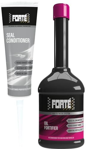 Forte Seal Conditioner & Forte Oil Fortifier Set Bundle of 2, Engine Oil Additives for Valve Seal Repair to Stop Smoking, engines upto 2ltrs + guide