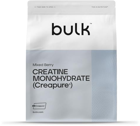 Bulk Creapure Creatine Monohydrate Powder, Mixed Berry, 500 g, 100 Servings L'Emballage Peut Varier