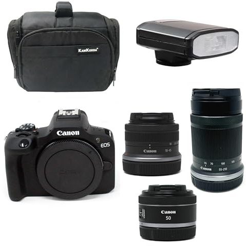 KamKorda R100 Mirrorless Camera + Flash + Lenses, 24.1MP APS-C CMOS Sensor, 4K Video + 2 Year Warranty