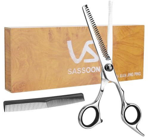 XTDMJ Forbici professionali per sfoltire i capelli, 6 pollici, forbici diradanti con pettine in acciaio inox, forbici da taglio per salone a casa, forbici per sfoltire parrucchiere per donne, uomini,