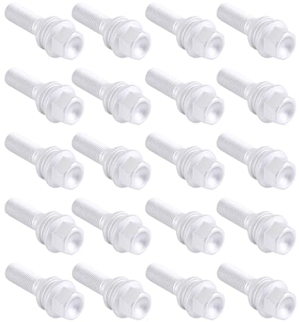 20x Boulons de Roue M14 x 1,5 34mm Roue Boulon Goujon de Roue Boulons de Roue pour Roues de Voiture Jantes en Aluminium Compatible pour Q7 Transporter T5 Multivan, 610-5391, WHT004676, WHT002529