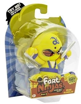Fart Ninja | Figurines de Collection Rear Rumbler Series 9 | 10 bruits de Pets d’Un réalisme hilarant | 5 Ans et + Cadeaux et Jouets 8 à Collectionner, Jaune