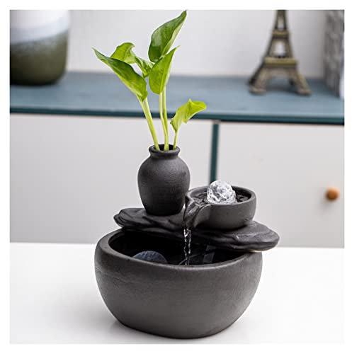 Articoli decorativi per la casa Fontana da tavolo Fontana da tavolo in ceramica Ornamento Fontana d'acqua circolante per la decorazione di interni e casa Fontana a cascata da tavolo (senza nebulizzato