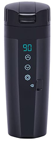 Hervidor de Agua Electrico 350ml Pantalla Digital Táctil 20~95 °C Con Batería Hervidor Agua Electrico Pequeño 80 W Taza Aislada Termostática apto Para Mayoría Coches, Camiones