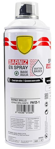 various - Pintura Spray Base Agua 400ml,Ecológica y Sin Olor,Para Muebles,Metal,Plástico y Madera,Colores Duraderos,Cobertura Uniforme - Barniz Brillo,1 unidad