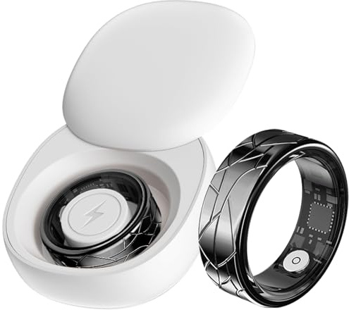 Anello intelligente con cardiofrequenzimetro, monitoraggio del sonno, anello di scorrimento TikTok, monitoraggio dell'ossigeno nel sangue, contapassi, impermeabile, per uomini e donne, compatibile con