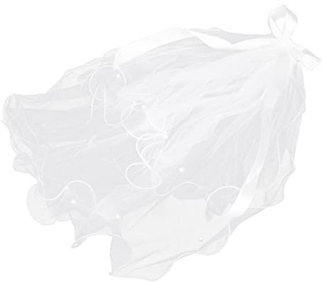 MOBUTOFU Brautschleier Bräute Hochzeitsschleier Brautjungfern wedding hair accessories bridal veil Schleier für den Junggesellenabschied Dekorationen für Junggesellenabschiede Metall Weiß