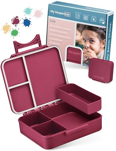 My Vesperbox – LIV - Bento Box Kinder - Made in Germany - Biobasierend - Auslaufsicher & Unterteilt - BPA Frei - extrem robust - Lunchbox – Brotdose mit Fächern - Jausenbox