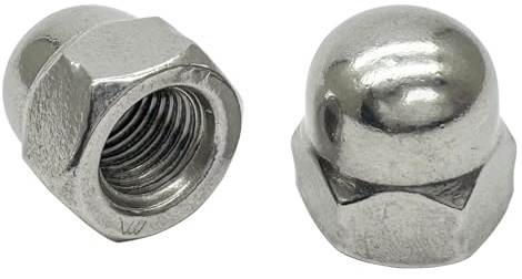 M12 x 1.5mm Acorn Cap Nuts,304 Stainless Steel Fine Thread Acorn Dome Head Hex Nuts,Rust-Resistant Fasteners(5Pcs)