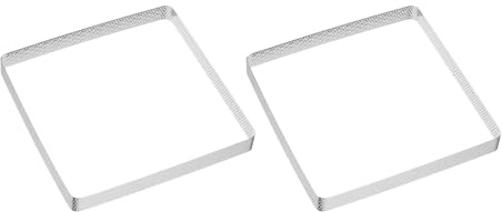 QUARKZMAN 2pcs Cercles à Gâteau Perforés 7,09 Carrés en Acier Inoxydable Cercle à Tartelette Antiadhésif Poli Cercle à Mousse Épaissi Outil pour Pâtisserie Dessert Français