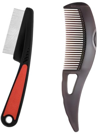 ZUWIJEQ 2pcs Peine para la Caspa,Peine de Dientes Huecos para el Cuero Cabelludo con Caspa,Peinetas para el Pelo Cabelludo para Mujeres y Hombres con Mango para Raspar la Piel