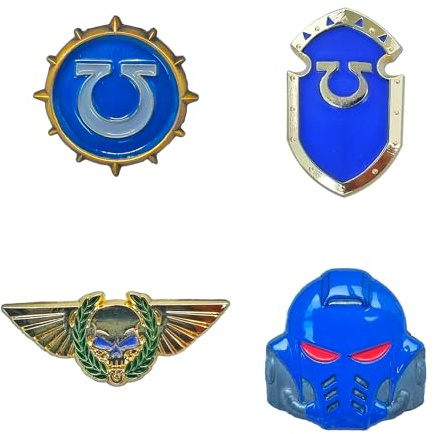 Power Beast Dungeon 4x Pin Brosche Space Marines, Pins Primaris, Ultramarines 40K, Space Marines 40.000.