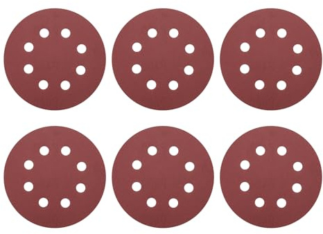 sourcing map 20Pcs 5Inch Sanding Discs 400Grit Red Aluminum Oxide 8 Hole | Hook and Loop Sandpaper Orbital Sander Sandpaper for Woodworking Automotive Metal Polishing