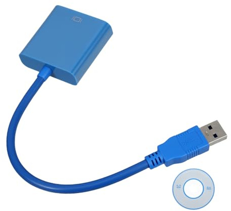 DIYEAH Usb to Vga Adapter Cable Usb to Vga Converter External Display Adapter Multi-display Support