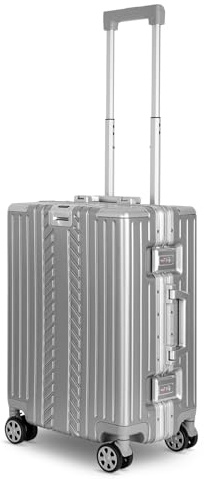 WINLIFE Hårdskals-resväska storlek M/L/XL, ABS-trolley med styvt skal, TSA-sifferlås, 4 st. 360° dubbla snurrhjul, teleskophandtag, integrerad mugg- och väskhållare , silver, silver, M, resväska