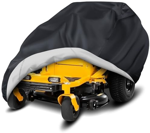 Zero Turn Mower Cover with Bagger Attachment, Riding Lawn Mower Covers Waterproof Heavy Duty 600D Zero-Turn Cover for Cub Cadet Bad Boy John Deere Craftsman Universal Fit Decks up to 60 with Bagger