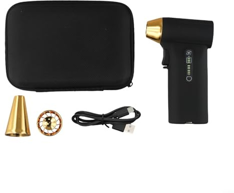ZMdooreasy Potente secador de pelo con ventilador turbo de 130.000 rpm para un flujo de aire eficiente y portabilidad (negro)