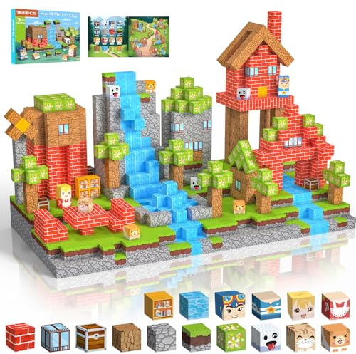 Onlyfun Magnetiska Byggklossar 100 PCS 2CM Magnetic Blocks, 3+ STEM Montessori sensoriska leksaker för 3 4 5 6 7 8 9 10 11 12 8-12 år gamla pojkar och flickor Födelsedagspresenter
