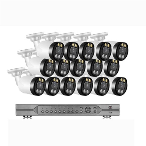 Sistema di telecamere CCTV con Visione Notturna a Colori e Audio, Kit di sorveglianza con Telecamera IP NVR Poe 4K da 16 canali, rilevamento del Movimento, 8 MP(None,4MP Poe Cam)