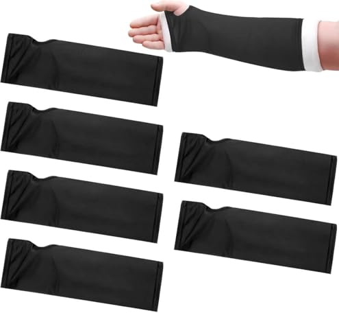 6 Stück Arm-Gipsabdeckungen – Elastische, Fingerlose Armüberzüge aus Baumwolle, Waschbare Gips-Schutzhüllen für Arm, Handgelenk & Ellenbogen – Atmungsaktive Armschlingen-Überzüge für Dusche & Bad