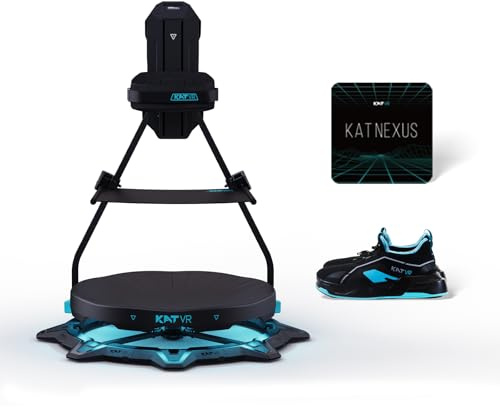 Kat Walk C2 Plus E VR-Laufband mit Vibrations-Feedback, Geräuschreduktion & integrierten Rollen | 360° Bewegung, Nexus Adapter & Schuhe | Kompatibel mit SteamVR & Quest | EU 45