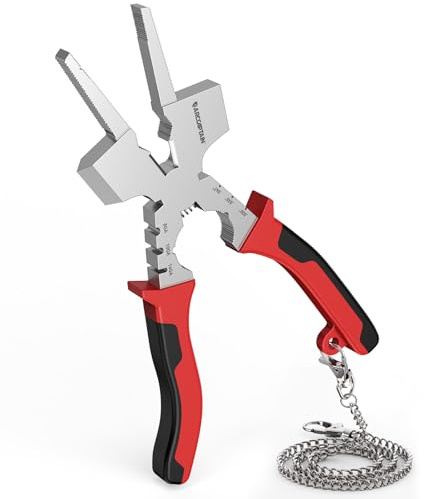 ARCCAPTAIN Measurable 8 Welding Pliers with Rentention Chain, All-In-One MIG Pliers with Anti-Rust and High-Carbon Steel, Great for Professional Welding