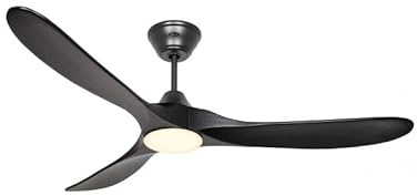 CasaFan Ventilateur de plafond 315267 Eco GENUINO-L avec lumière 152 cm pales noires moteur noir