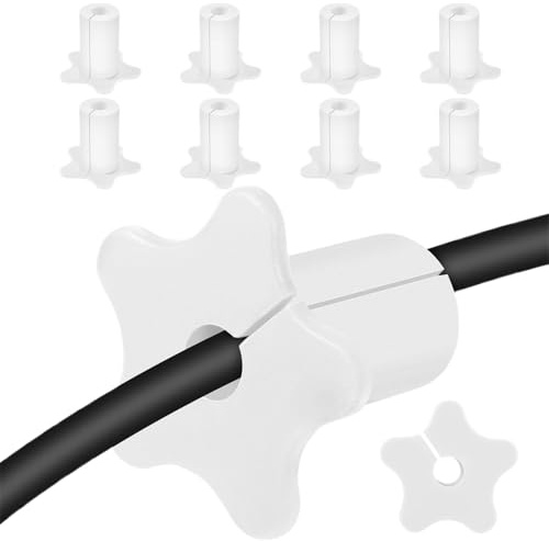 Cable Grommet | Pack of 10 Silicone Wall Guides for Cables | Star-Shaped Cable Management Solution | For Living Room Office Household