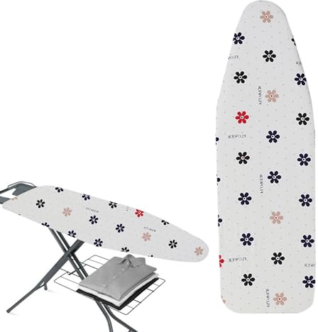 Alleshelfer Funda para tabla de planchar de 130 x 51 cm, equipada con banda elástica, funda para tabla de planchar para plancha de vapor y plancha de vapor, funda para tabla de planchar, funda cómoda