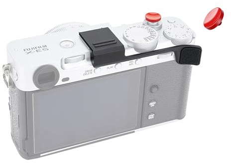 JJC Metal Daumengriff mit Blitzschuhabdeckung Kompatibel mit Fujifilm X-E5 | Includes Ausloseknopf, Silikonfurniere, Staubschutz, Verbesserte Handhaltebalance