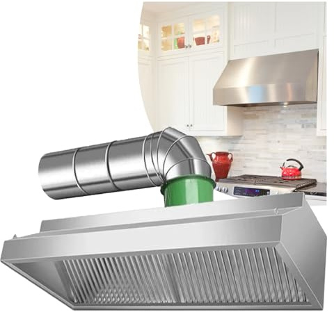 LVLDAWA Hotte Aspirante Professionnelle, Hotte Aspirante Acier Inoxydable, Grille Filtration D'huile Forme U pour Système Ventilation pour Cuisines Restaurants(100X80X40CM)