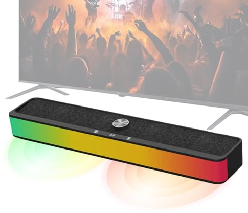 Générique Haut-Parleur sans Fil | Barre De Son Intelligente avec RGB pour PC | Haut-parleurs de Bureau Portables | pour Maison Douche Fête Noël Chambre Patio Voiture Mobile Musique Théâtre