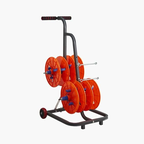 Cable Reel Holder And Dispenser,Heavy Duty Wire Spool Rack with Wheels - Multi-Spool Cable Dispenser Caddy, Electric Cord Reel Holder, Durable Wire Spool Cart for Electrical Industrial Use