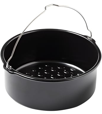 PYREX Airfryer Auflaufform rund Metall 20 cm Antihaft 1.6 L | Mit Griff für sicheres Handling, gleichmäßige Hitzeverteilung und einfache Reinigung im Alltag