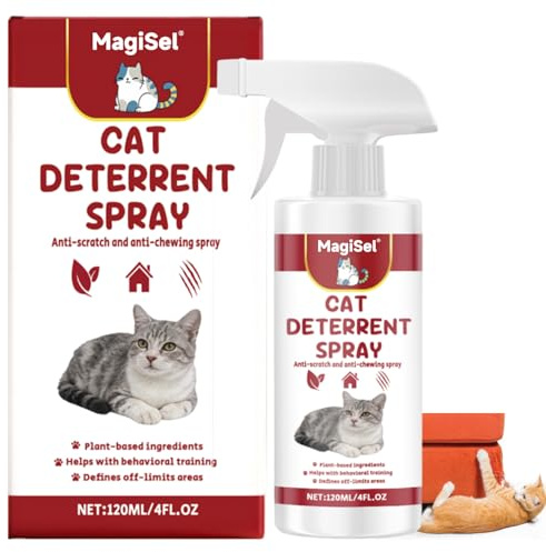 MagiSel Spray per Gatti, Gatti E Spray AntiGraffio per Gattis Divano, Dissuasori Pers Gattis, Protegge Pers Interni Ed Esterni, Adatto Divani, Pavimenti, Mobili 120 ML