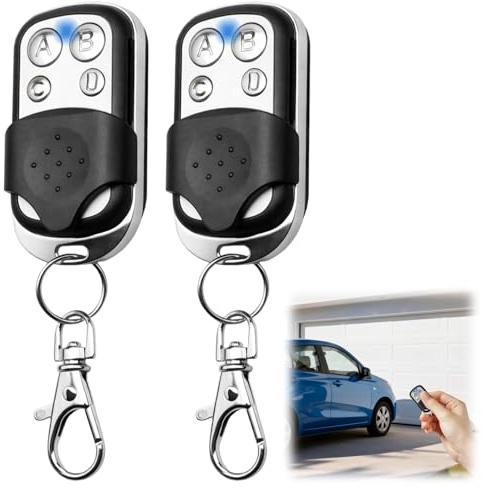 2 Pièces Telecommande Universelle Portail 433,92 MHz télécommande Garage | Code Fixe Bip Portail Universelle Sans Fil Compatible 4 Boutons Touches Copieuse pour Porte de Garage et Voiture