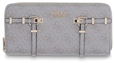 GUESS Geldbörse Leona Logo SLG Zip Around Wallet Bone Logo Creme