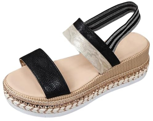 Genérico Sandalias Mujer Verano Prácticas Clásicas Versátiles Zapatos Para Caminar Para Trabajo Chanclas Sandalias Mujer Comodas Planas De Cuña De Plataforma Planas De Cuña De Plataforma Zapatos