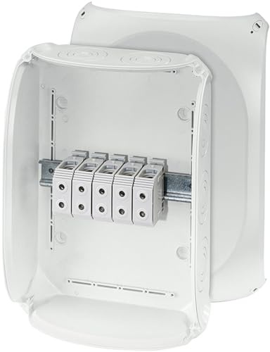 Hensel KF 5050 G Kabelabzweigkasten wetterfest IP66 mit Klemme | Feuchtraumdose 16-50 qmm 3phasig, mit 5-poliger Klemme, für Outdoor & Keller, grau