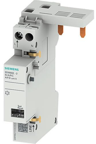 Siemens - 5SM60212 - Interruptor de Seguridad contra Incendios AFDD 1-16 A 230 V para interruptores LS y FI/LS 1+N 2TE