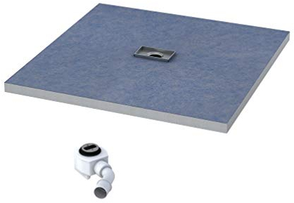 VBChome Duschelement 90x90x5/10,5cm Duschboard 4-seitiges Gefälle Extra Flach Beflisbar Duschrinne 8cm Abdeckung PLATE Ablauf SHORTLINE S4