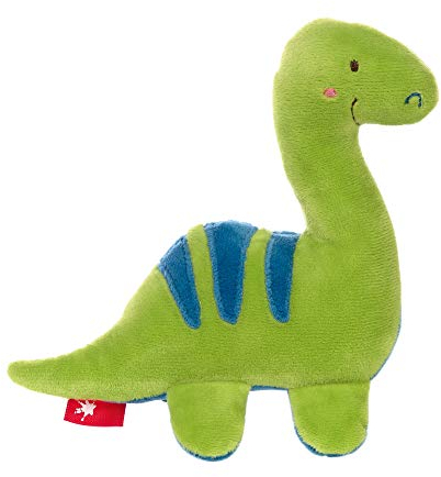 SIGIKID 42300 Quietsche Dino Red Stars Mädchen und Jungen Babyspielzeug empfohlen ab Geburt grün