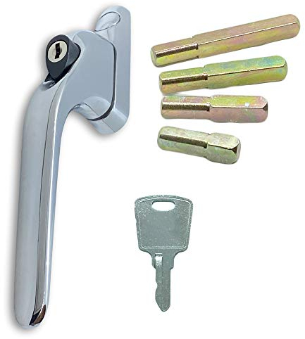 Chrome UPVC Universal Inline Window Handle Double Glazing Espag Lock Smart Spindle
