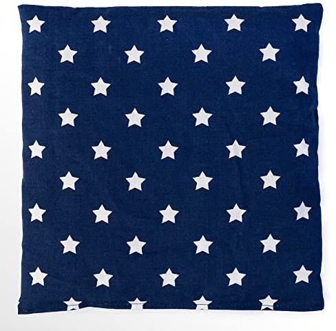 Coussin thermique aux graines d´épeautre biologique 19x19cm bleu étoilé - Petit coussin aux graines utilisable chaud ou froid