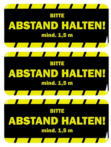 BIKE-label Hinweisschild 3D Aufkleber 155 x 65 mm 3 Stück Abstand halten 900171VE