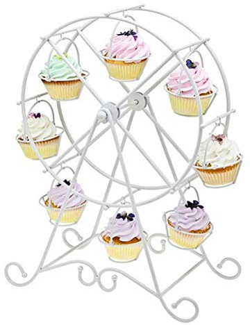 shivpiin Riesenrad Cupcake Ständer, drehbarer Gebäck Cupcakes Halter, 8 Tassen Dessert Serviertablett Hochzeit Party Einrichtung Zubehör Riesenrad Küche Zuhause